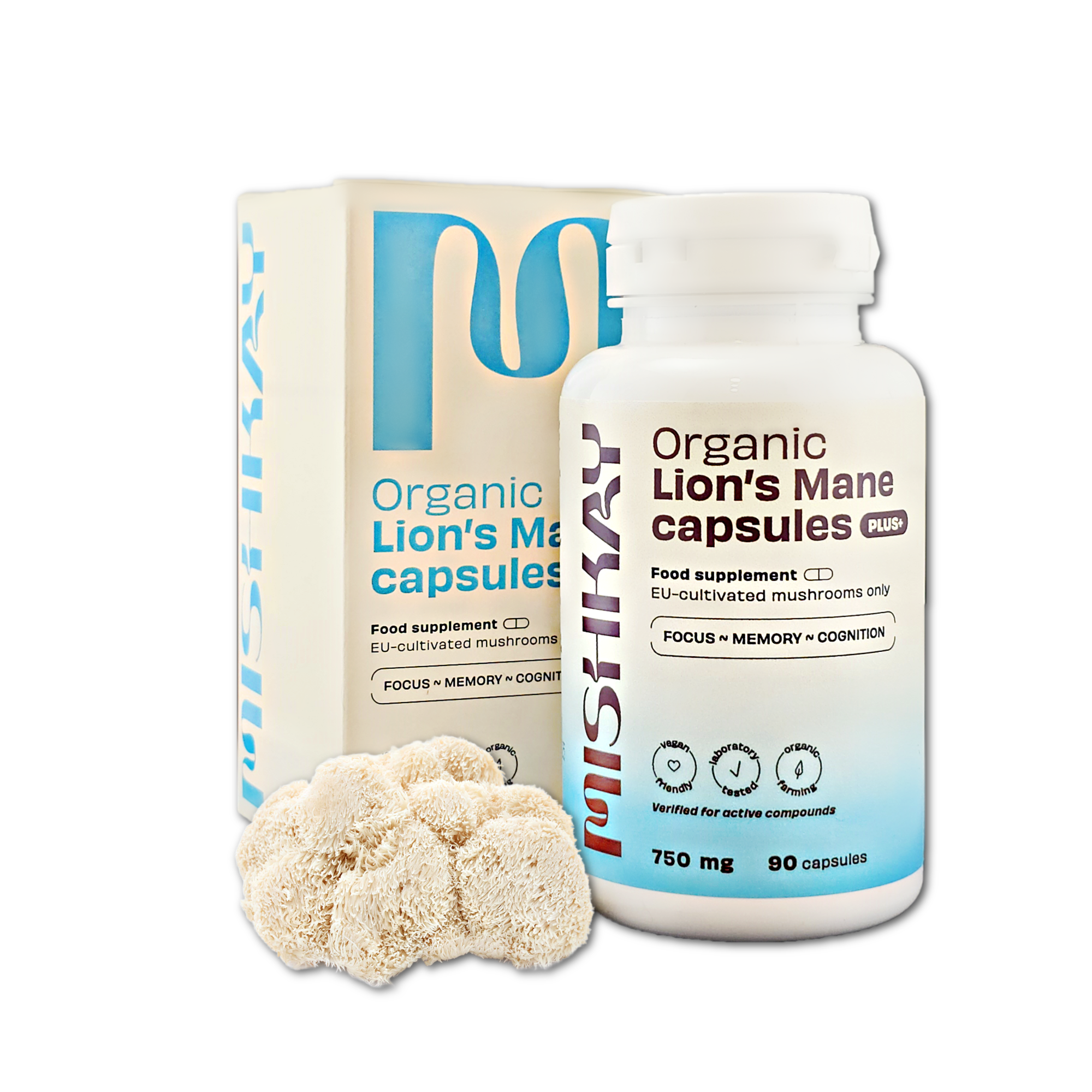 Ekologiškos Lion's mane kapsulės PLUS+
