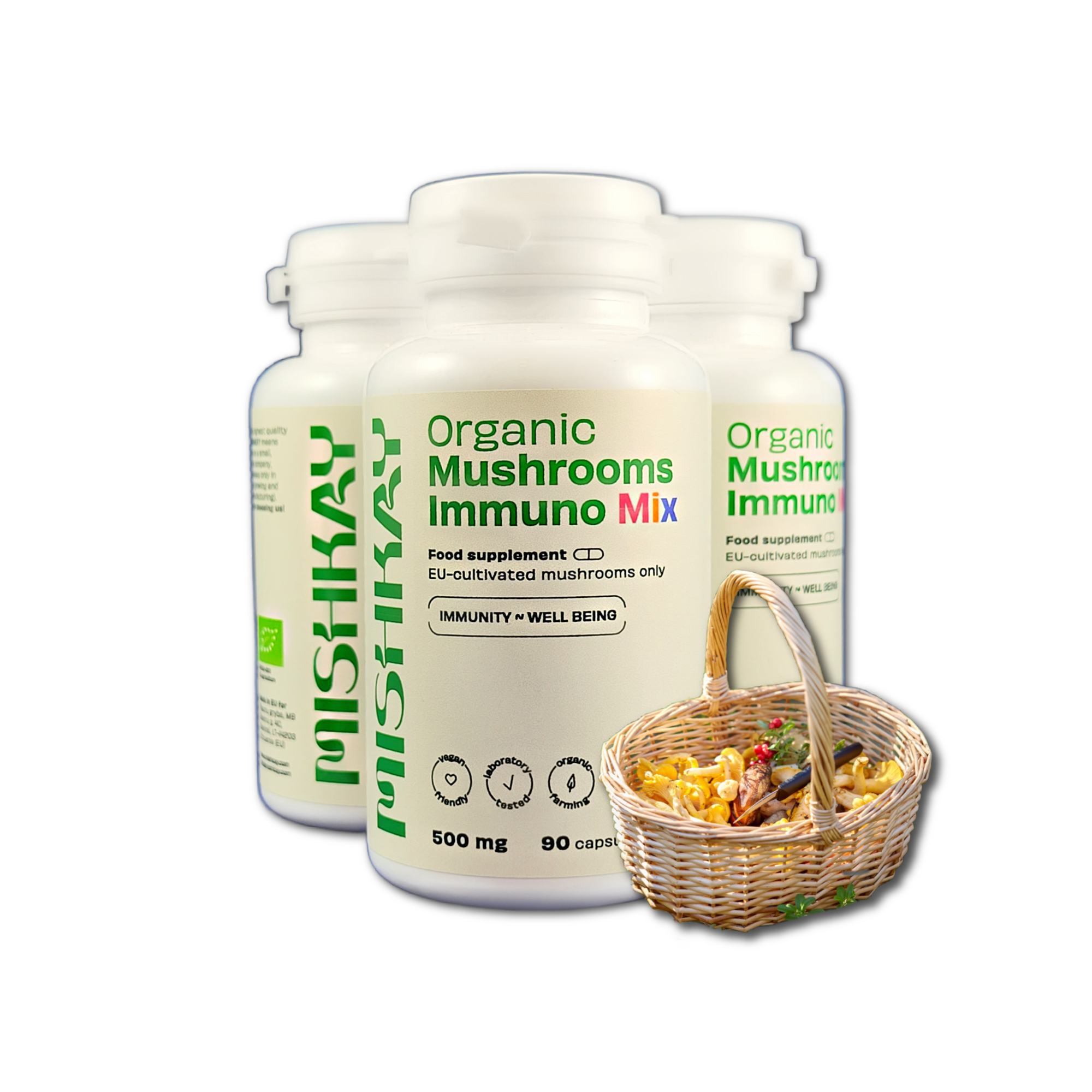 Ekologiškos Immuno Mix (7 grybų mišinys) kapsulės