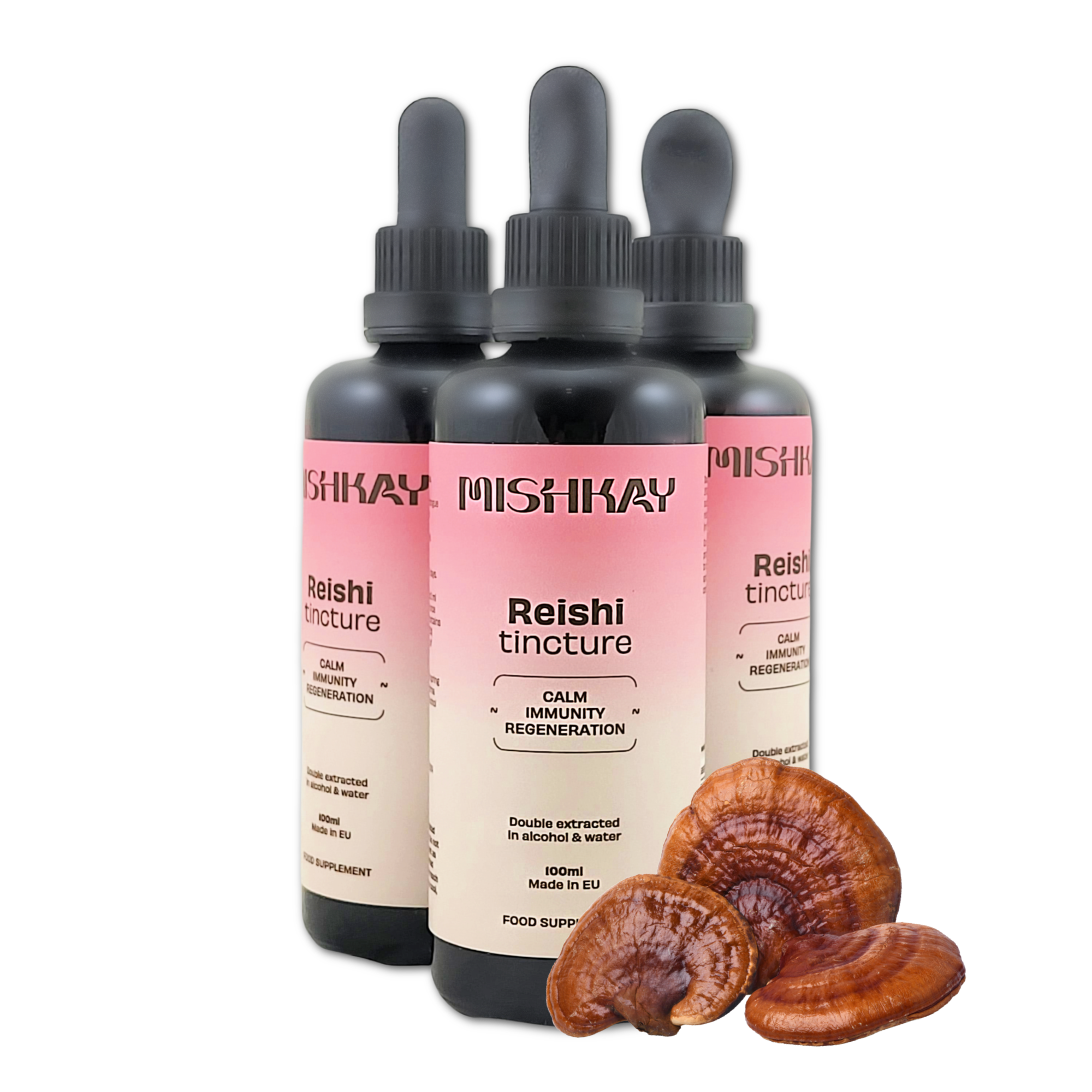 Reishi grybo ekstraktas - tinktūra (MAISTO PAPILDAS). NAUJAS RECEPTAS (100 ml)