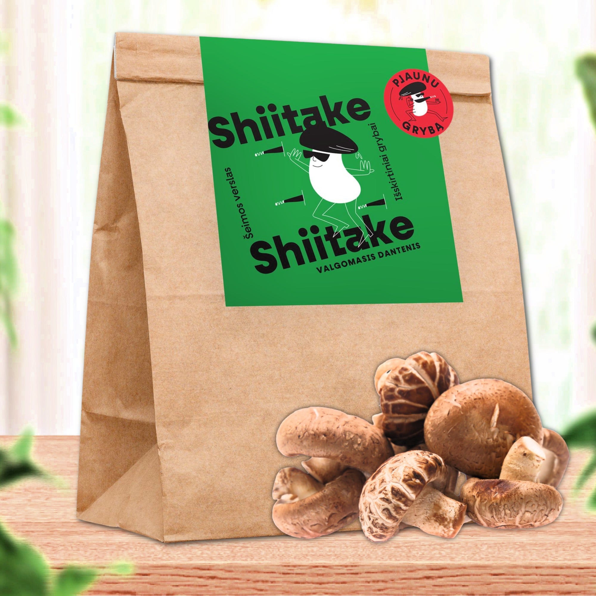 shiitake grybai maiselyje