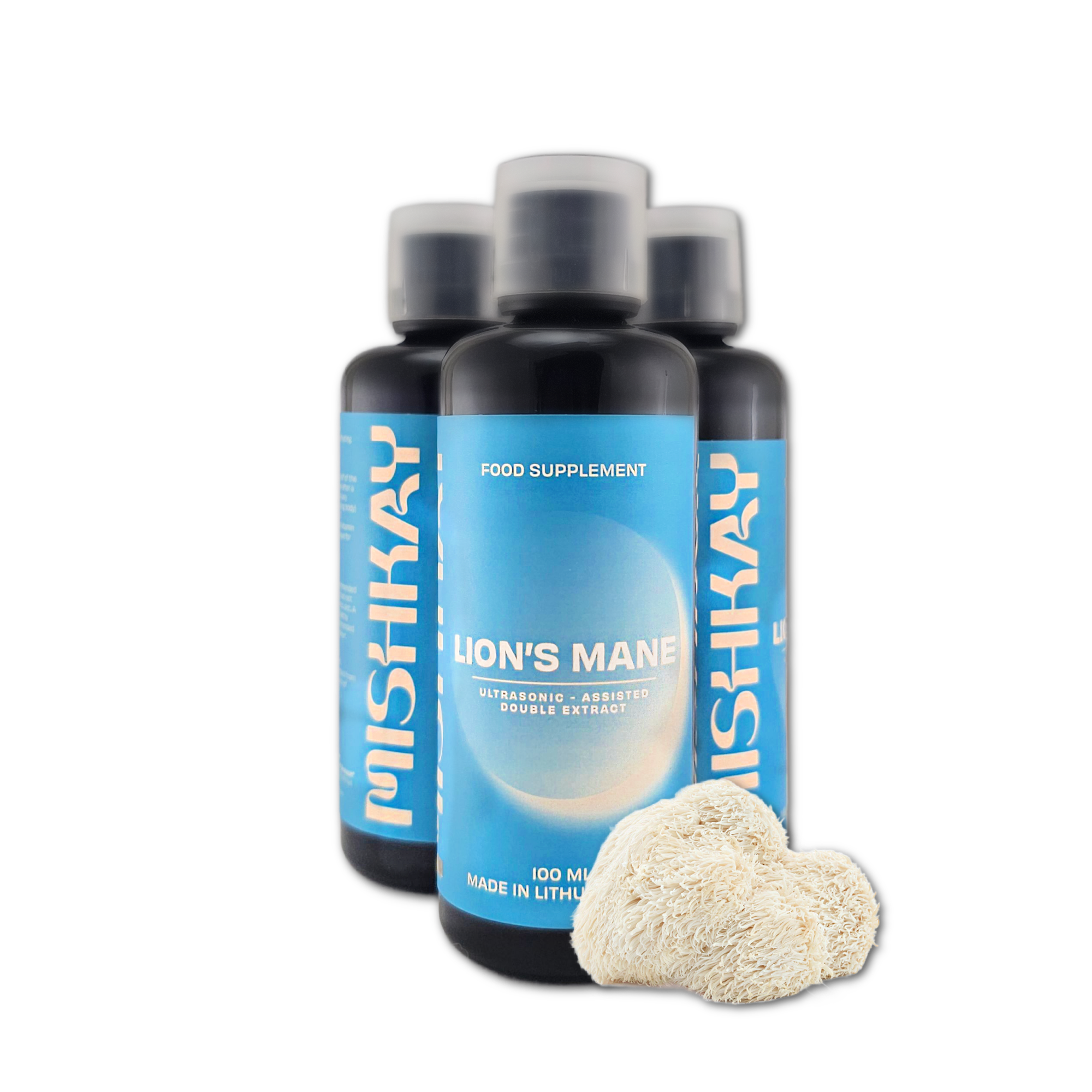 Ultragarsinis, dvigubas Lion's mane ekstraktas su MCT ir Vit.E | 100 ml