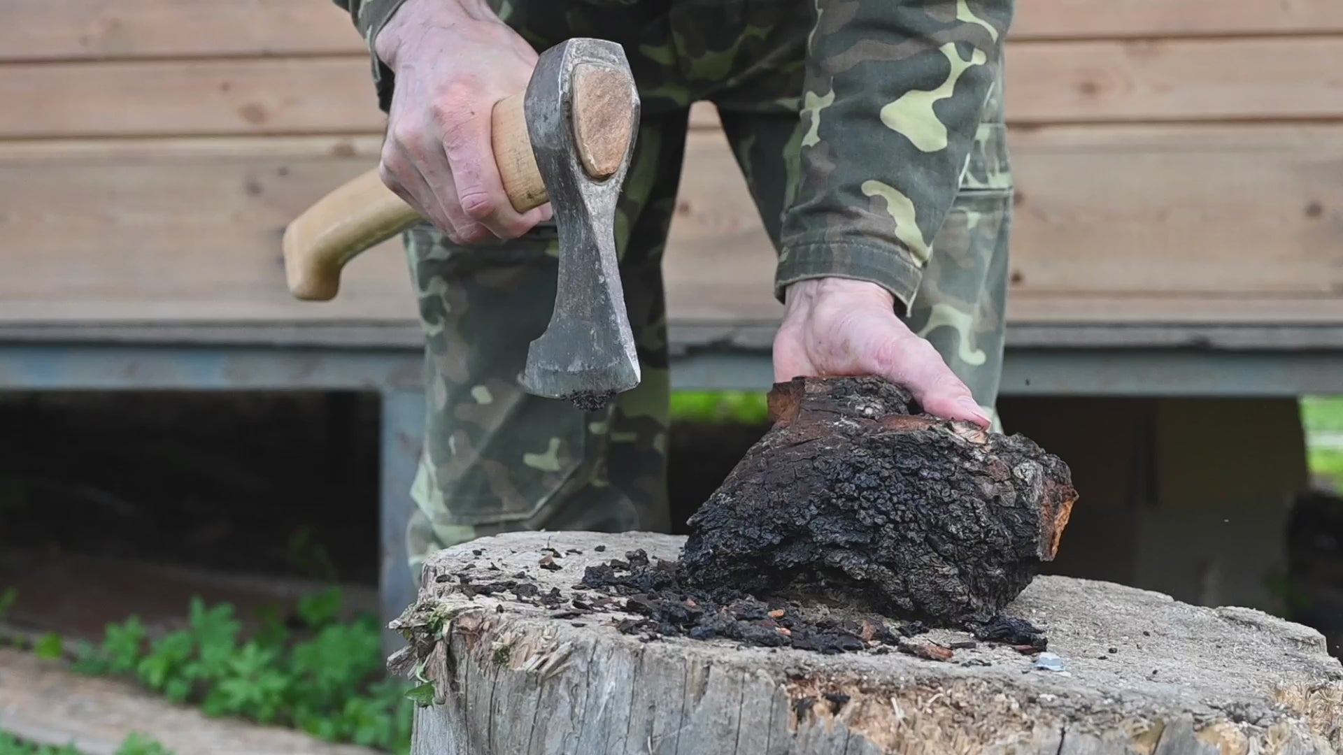 čaga kapojama su kirviu