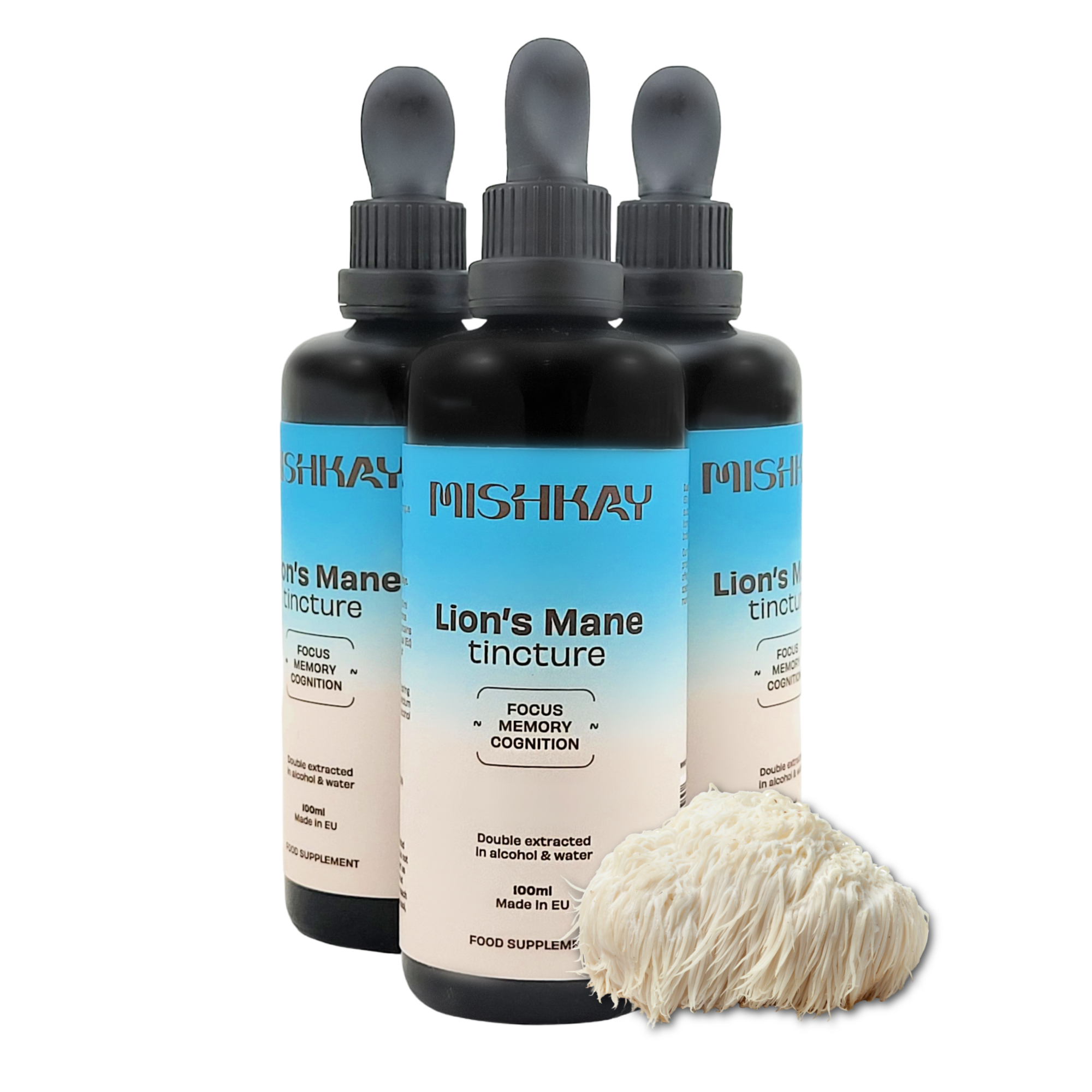 Lion's Mane grybo ekstraktas su botaniniu šermukšnių ekstraktu. 100 ml.